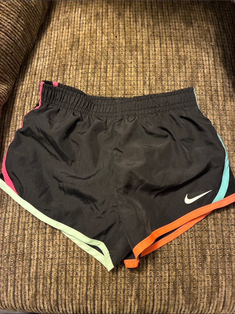 Nike Black Toddlers Swim Shorts with Pink, Mint & Orange Trim